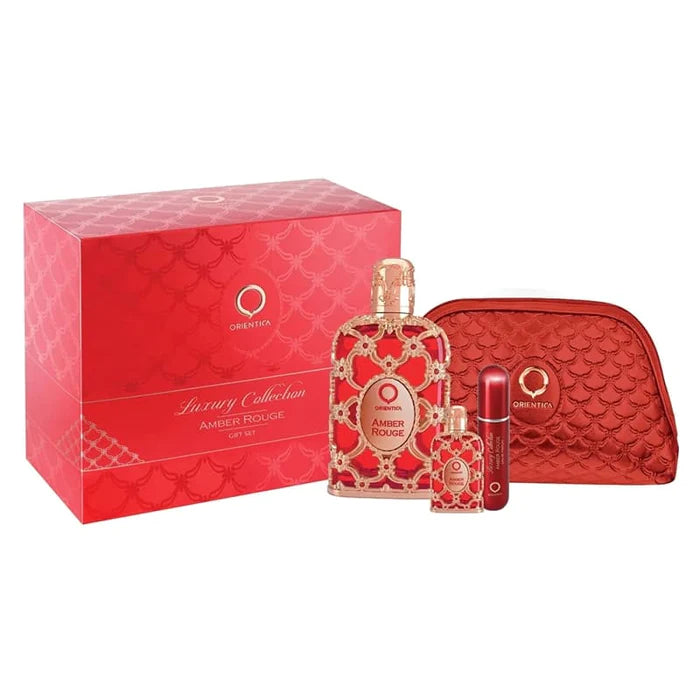 Orientica Amber Rouge EDP Gift Set 4 (PCS) (Unisex) - Perfume Planet 