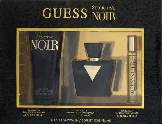 Guess Seductive Noir EDT Gift Set for Women (3PC) - Perfume Planet 