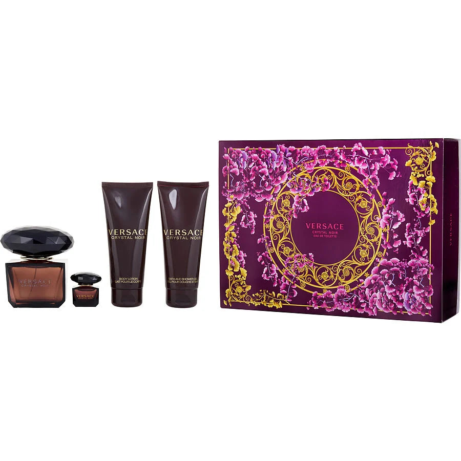 Versace Crystal Noir EDT Gift Set for Women (4PC) - Perfume Planet 