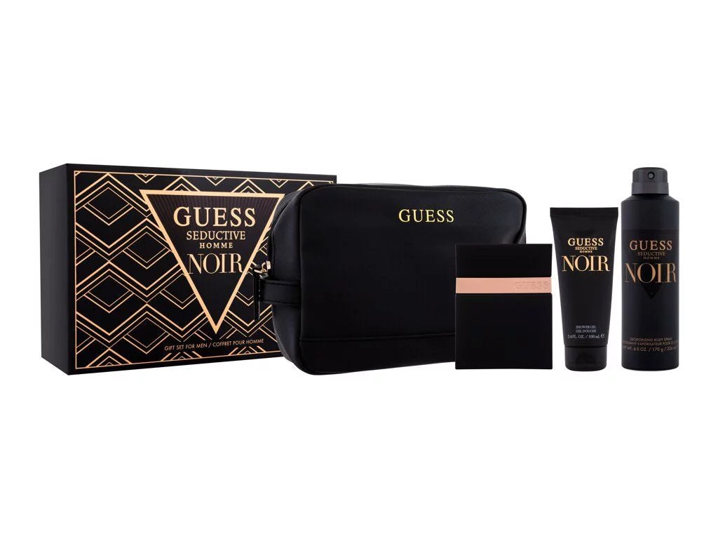 Guess Seductive Homme Noir EDT Gift Set (4PC) - Perfume Planet 
