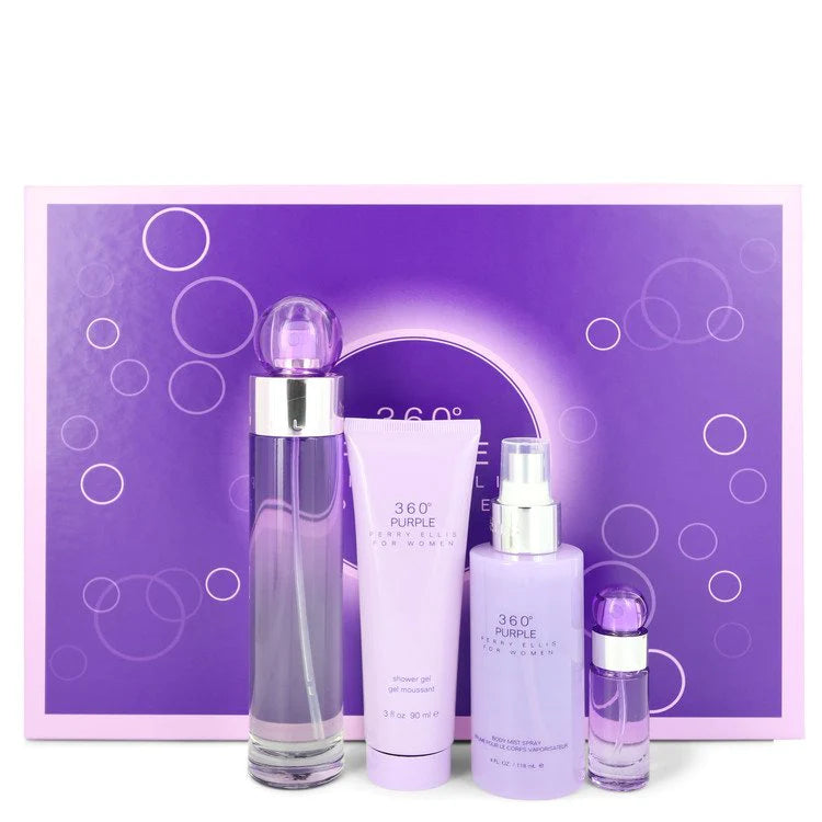 Perry Ellis 360° Purple EDP for Women Gift Set (4PC) - Perfume Planet 
