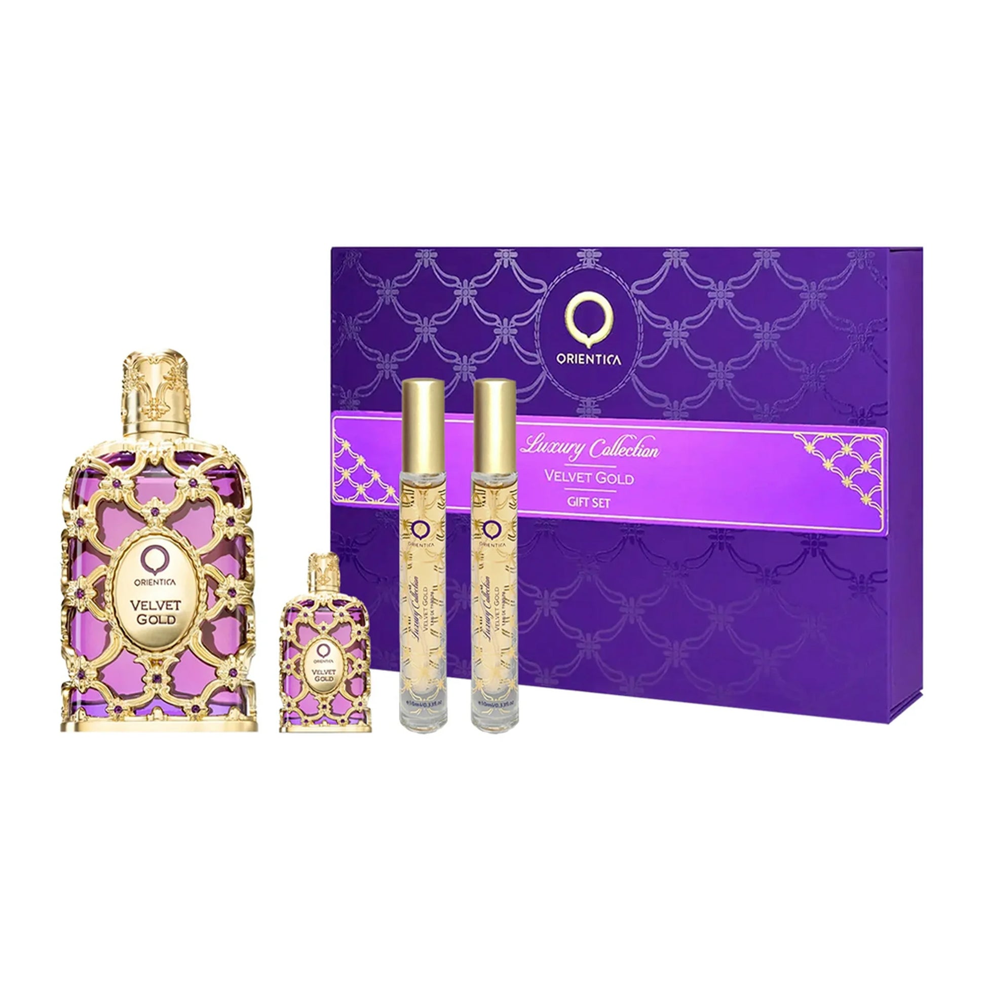 Orientica Velvet Gokd EDP Gift Set 4 (PCS) (Unisex) - Perfume Planet 