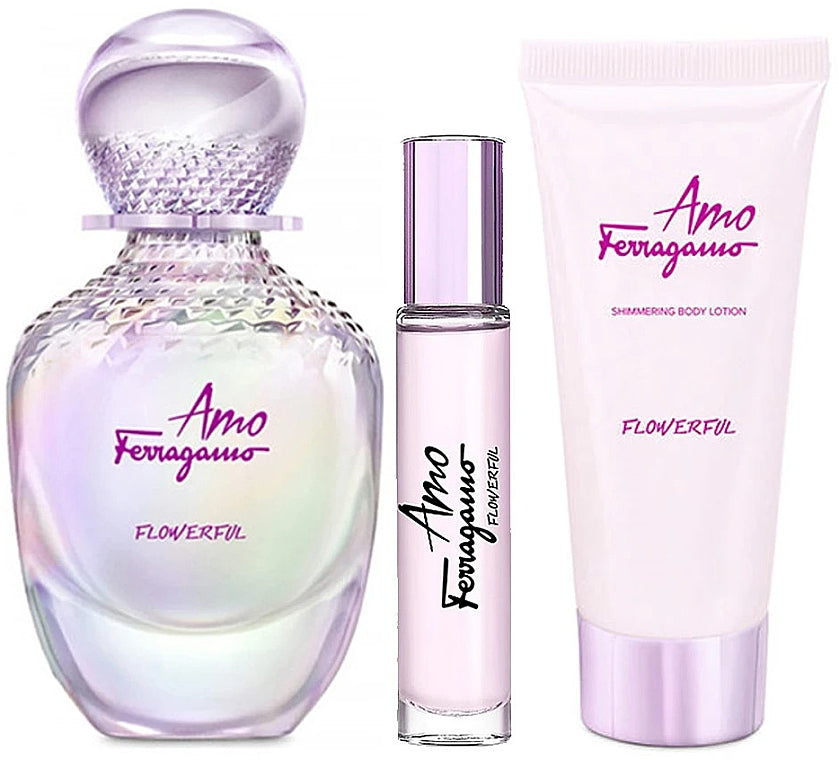 Amo Ferragamo Flowerful EDT Gift Set (3PC) for Women - Perfume Planet 