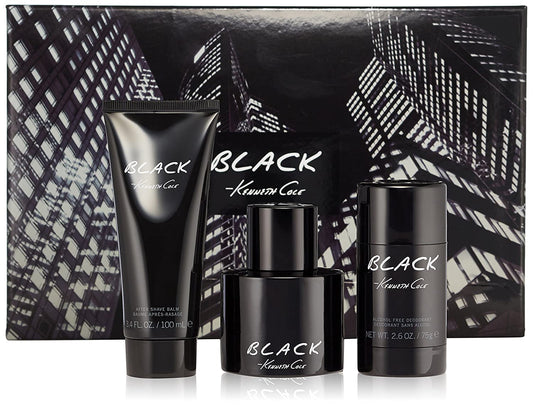 Kenneth Cole Black EDT Gift Set for Men (3PC) - Perfume Planet 