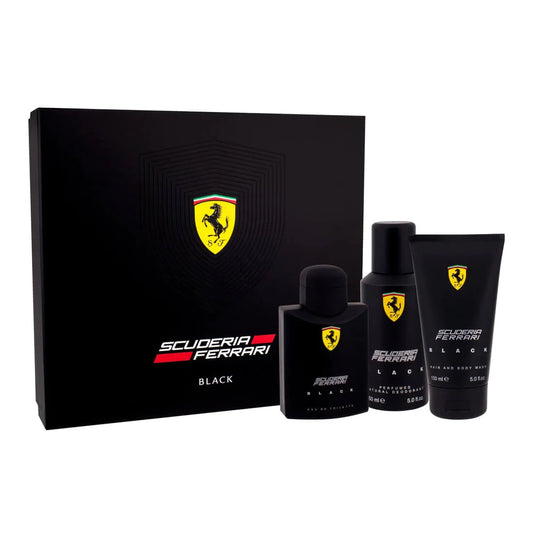 Scuderia Ferrari Black EDT Gift Set (3PC) - Perfume Planet 